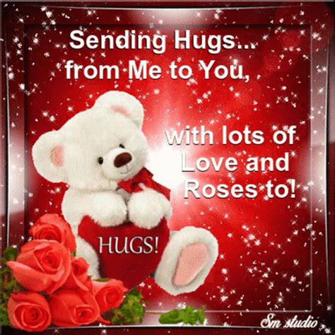 sending a hug gif|Kisses And Hugs Heart GIF